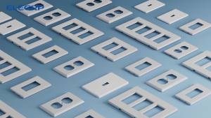 ELEGRP Duplex Receptacle Outlet Covers 1-Gang Standard Size Wall Plates Unbreakable Polycarbonate Dual Outlet Faceplates Covers UL Listed Color-matched Screws Included (10 Pack Glossy White)