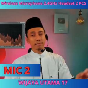 COD Erilles Microphone Wireless Karaoke Live Suarah Jernih / Mic Bando Imam Masjid  2.4GHz Headset 2 PCS with Receiver - E65