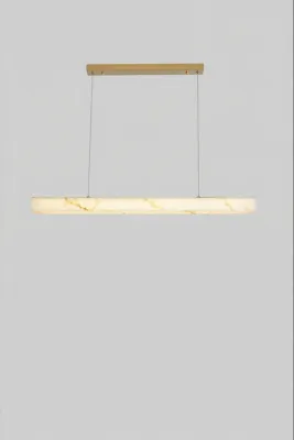Marble-Imitation Minimal Luxury Linear Chandelier