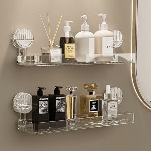免打孔吸盘式卫生间置物架：浴室收纳新选择 No-Drill Suction Cup Bathroom Shelf: The Perfect Storage Solution