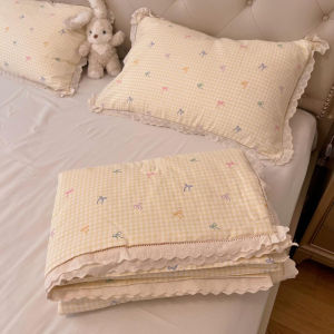 Pure Cotton Soybean Fiber Air Conditioner Quilt Double Layer Machine Washable Summer Coolness Blanket  Style Double Size