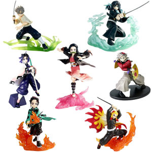 Bandai | Demon Slayer Anime Character Kamado Tanjirou Iguro Obanai Nezuko Hinokami Kagura Figurine Toys Model Decor Gift