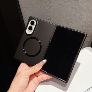 for Magsafe Metallic Paint Matte Case for Samsung Galaxy Z Fold 8 Ultra 7 6 5 4 Fold8 Wide Magnetic Slim Shockproof Cover Fundas