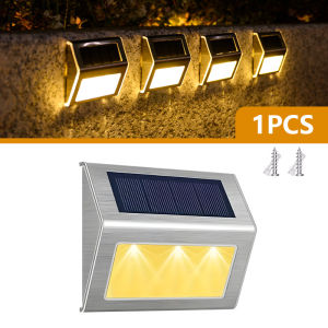 3LED Staircase Path Lights Solar Outdoor LED Lights Solar Deck Light Outdoor Garden Wall Lamp Terrace Patio Courtyard Decoration