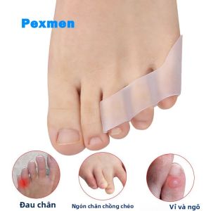 Pexmen 2 Cái Dụng Cụ Tách Ngón Chân Và Bảo Vệ Ngón Chân Bằng Gel Màu Hồng Dành Cho Các Ngón Chân Nhỏ Bị Cong Chồng Lên Nhau Chăm Sóc Bàn Chân Chỉnh Hình Bằng Silicon
