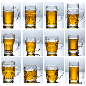 500ml Beer Glass with Handle Chinese Style Barbecue Restaurant Draft Beer Glass Premium Quality Heat Resistant Glass Beer Cup