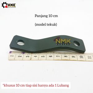 Breket Knalpot Plat Besi Tebal Lubang 10mm Tekuk Universal Motor Panjang 10 15 18 20 25 30 Cm