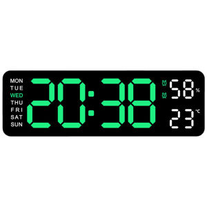 【HCS】Digital Alarm Clock Dual Alarm Clock Large Number Display USB Charging Temperature/Date Multifunctional for Home Office
