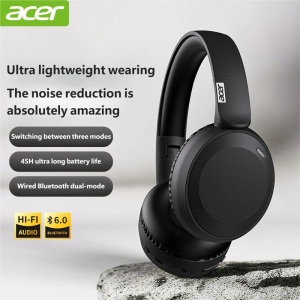Acer | Acer OHR205 Wireless Bluetooth Headphones Foldable Over-Ear Headphone with 40mm Drivers Multipoint Bluetooth 6.0 for HomeOffice