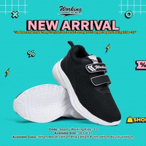 Sepatu Sekolah Anak Working Kids 02 / Sepatu Sekolah Anak laki laki Perempuan Terbaru Size 28-32