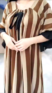 Daster Arab Fuji Salur Lengan Lonceng Model Kekinian LD 120 Big Size Jumbo | Rayon Tebal Adem Halus