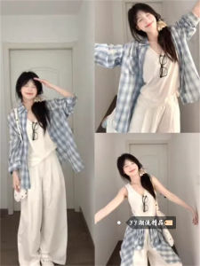 Áo Sơ Mi Kẻ Caro Phong Cách Hàn Quốc Rộng Rãi Dài Tay Thường Ngày Mùa Đông Áo Khoác Ngoài Áo Sơ Mi Nữ Thoải Mái Thoáng Khí