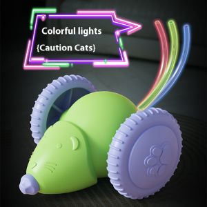 Hot Electric Mouse Car Interactive Cat Toy Rechargeable Automatic Kitten Toy Intelligent Obstacle Avoidance Pet Cat Toys