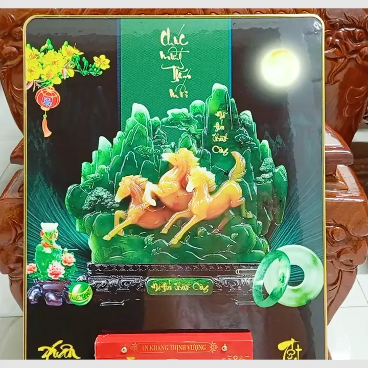 Lịch treo tường - BÌA 34 x 60cm, bọc viền vàng, kèm lốc 14.5x20.5cm ...