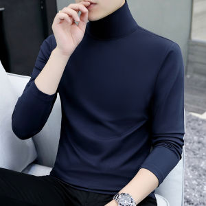 High-End Classic Simple Oblique V Neck Pure Color Half Collar Pure Cotton Long Sleeves T-Shirt Menswear Fashion Brand Men and Women Autumn Bottoming Shirt