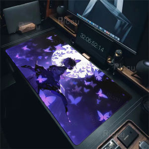 Mouse Pads Extended PC Purple Flower D-demon Slayer Desk Mat New Kochou Shinobu Table Mat Laptop Anime Girl Gamer Rubber Carpets