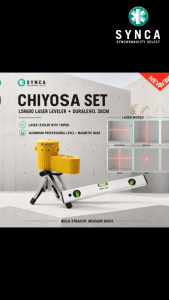 SYNCA Chiyosa Set - LSR600 Laser Leveler with Tripod + DuraLevel 30cm Magnetic Aluminum Level
