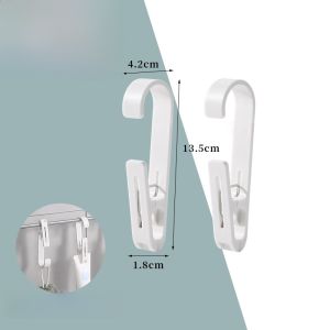 Double Headed Long Tail Clip Hook for Kitchen Bathroom Towel Hanging Storage Snack Small Clip Photo Clip Plastic Material