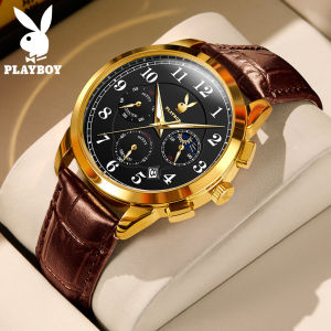PLAYBOY  Watches For Men Quartz watch Luxury Brand Original Fashion Sports Calendar Multi-Function 50 Meters Waterproof