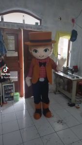 Kostum Maskot Badut Marsha Topi Koboi Setelan Dewasa Lucu Costume Karnaval