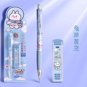 ( cute packing ) Aotomatic pencil press Writing Mechanical Pencil cartoon 0.5 Refill Stationery Eraser Present gift