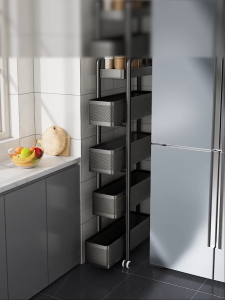 4/5-tier storage basket mobile storage rack pull-out storage rack household organizing rack easy installation