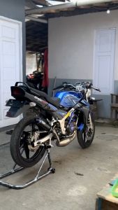 STRIPING STICKER LIS LES POLET kawasaki ninja ss 2011 2012 biru list body standar kualitas terbaik termurah Mahkota Stiker