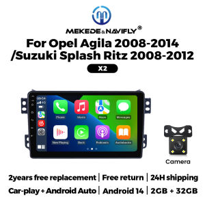 Android 14 Car Radio 2G32G Wireless Carplay For Opel Agila / Suzuki Splash Ritz 2008-2014 Navigation GPS Multimedia Video Player