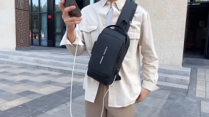 Stylish Chest Bag Crossbody Bag for Men - Multi-Functional Combination Lock Large Capacity Shoulder