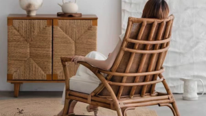 Ghế Tựa Lưng Bằng Mây Tự Nhiên Nhật Bản Phù Hợp Homestay Và Ban Công. ( SKU 9363)