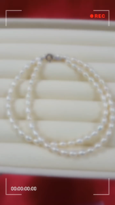 [ Woosilver ]  Chuỗi Ngọc Trai Trứng – Trắng Ngà – Secondhand – NTT12