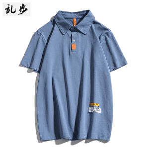 Mens Polo Shirt Half Sleeve Turn-down Collar Pure Color T-shirt Summer Short Sleeve Fashionable Student Cotton Casual Top