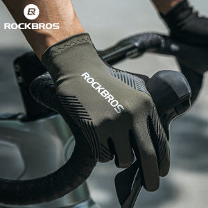 ROCKBROS Full Finger Gloves Breathable Shock Absorption Cycling Gloves for MTB Road Bike Touchscreen Comfort Men Women Gloves