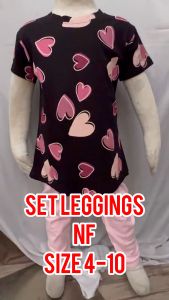 SET BAJU BUDAK PEREMPUAN BRAND NF SIZE 2-8 100% COTTON GIRLS CLOTHING SET BAJU BUDAK SELUAR LEGGING BUDAK PEREMPUAN