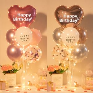 HUANGLISHI | Birthday Party Heart-shaped Balloon Column Decoration