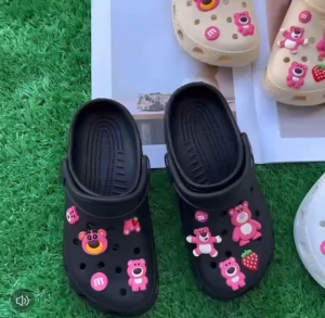 Retouch Pink Bear Design Clog Sandals #089