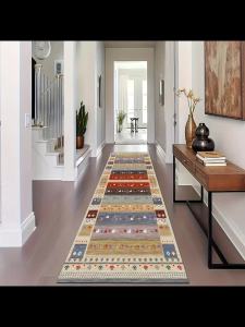 VIKAMA Boho Dân Tộc Nhiều Màu Sọc Hình Học Thảm Hành Lang Chống Trơn Trượt Chống Mài Mòn Trang Trí Lối Vào Sàn Nhà Để Xe Ngoài Trời