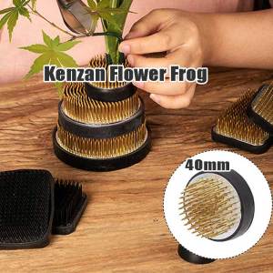Round Ikebana Kenzan Flower Frog With Rubber Gasket Floristry Art Fixed Tool