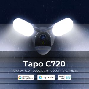 TP-Link Official Store | Tapo C720 | 2K QHD Live View Smart Floodlight Outdoor WiFi IP Security Cctv Sale Camera Connect to Cellphone with Mic and Speaker