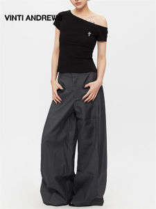 Off-shoulder Slanted Collar Short Sleeve T-shirt Slim Fit Korean Sporty Style Womens