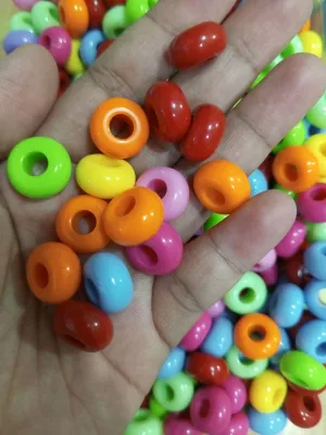 13.4mm Chalk Color Donut Beads 15pcs per pack Big hole spacer Beads for bracelet