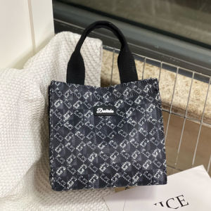 New Arrival K-style Heart Flocking Niche Style Mini Handbag Small Lunch Box Bag Work Hand Carrying Snack Bag Mummy Bag