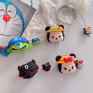 【ส่งจากไทย 10ลาย ไม่มีสาย) mini phone เคส สาย ชาร์จ ลายการ์ตูนน่ารัก สำหรับ Power Adapter 18W/20W