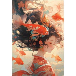 Jigsaw Puzzle for Adults 500/1000/1200/2000PCS Lucky Girl Artwork Mindful Game Stress Relief Decor Gift