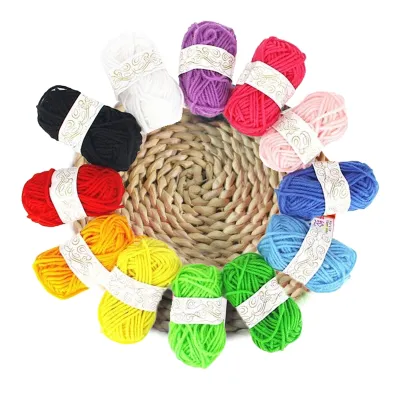 12pcs Multicolor Yarn Knitting Supplies Crochet Craft For Crocheting And Knitting Yarn Starter Kit For Beginners