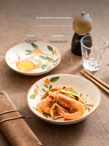 YOGEHOME | Hand-Painted Crab Ceramic Plate Glazed Under Color