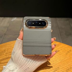 Magnetic Folding Screen Dual Axis Full Protection Case with Mixed Color and Fiber Texture