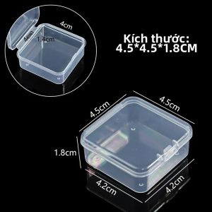 Bộ Hộp Đựng Đồ Nhựa Trong Suốt Mini 60/100 Chiếc Hộp Đựng Trang Sức Hình Vuông Nhỏ Dùng Để Đựng Bông Tai Và Đồng Hồ
