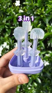 3 in 1 Silicone Baby Toothbrush Oral Care Tung Cup Set Infant Rubber Teeth Brushes berus gigi budak Barang Bayi