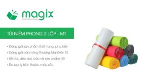 Combo 100 túi nilon niêm phong đóng hàng 2 lớp - 25x35 cm - Nhiều màu